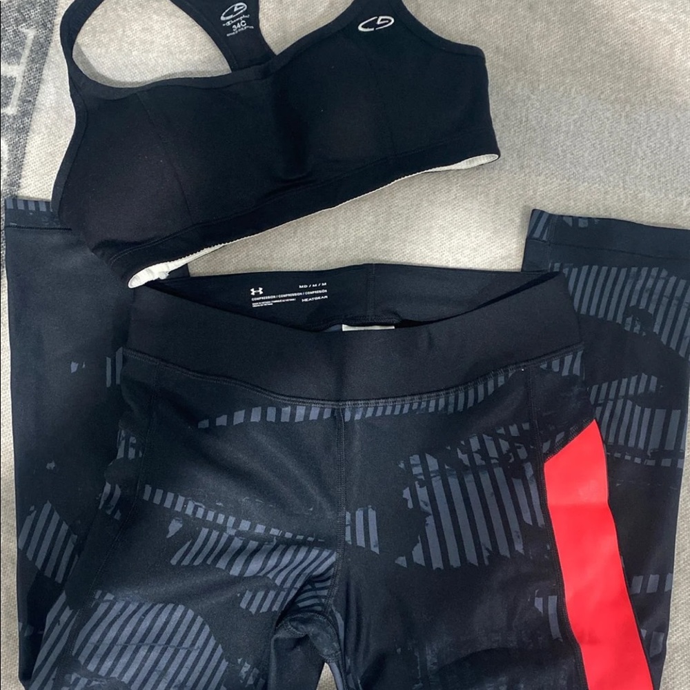 Under armour leggings and champion sports bra